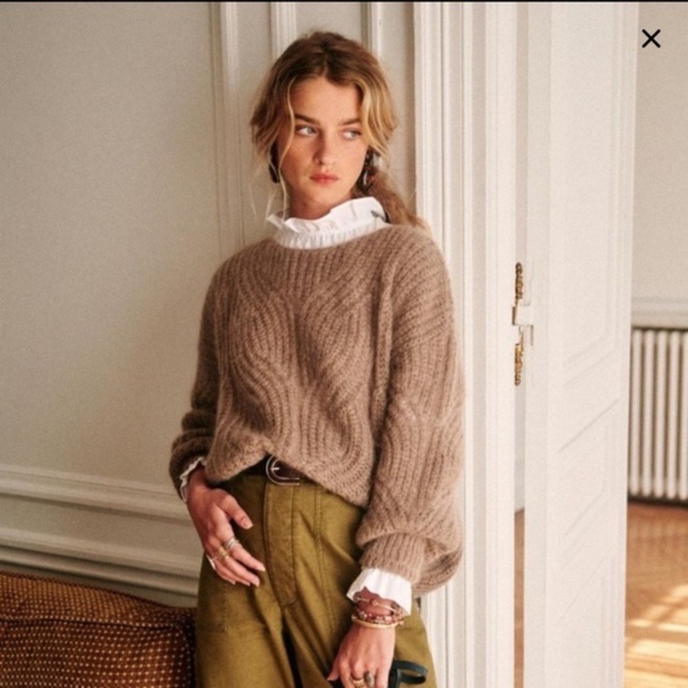 Sezane Gisele cable knit sweater